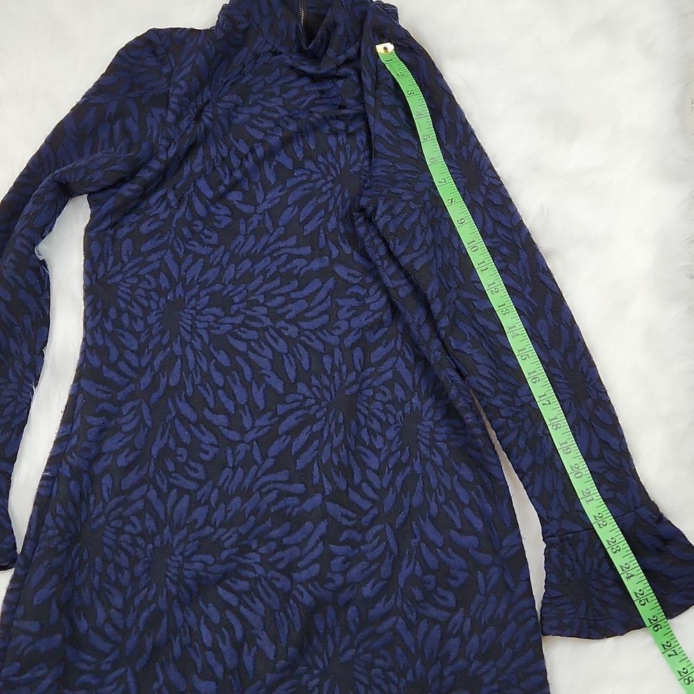 Anthropologie Hutch Michaela dress long sleeve mock neck black navy blue M - Picture 8 of 11
